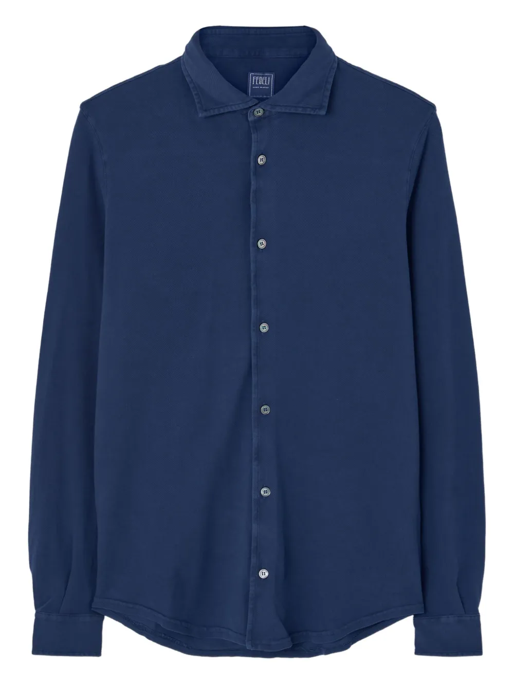long-sleeve button-fastening shirt