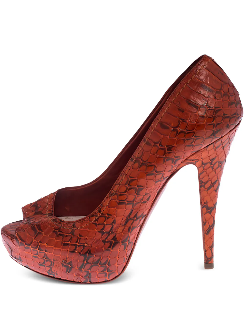 Miu Miu Pre-Owned python platform pumps | Orange | Image 1