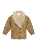 ISABEL MARANT Clea faux-shearling collar coat - Brown