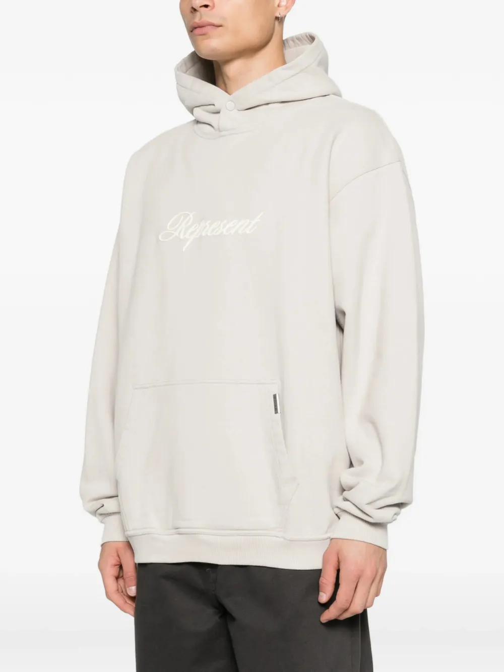 Represent Script hoodie met logo Grijs