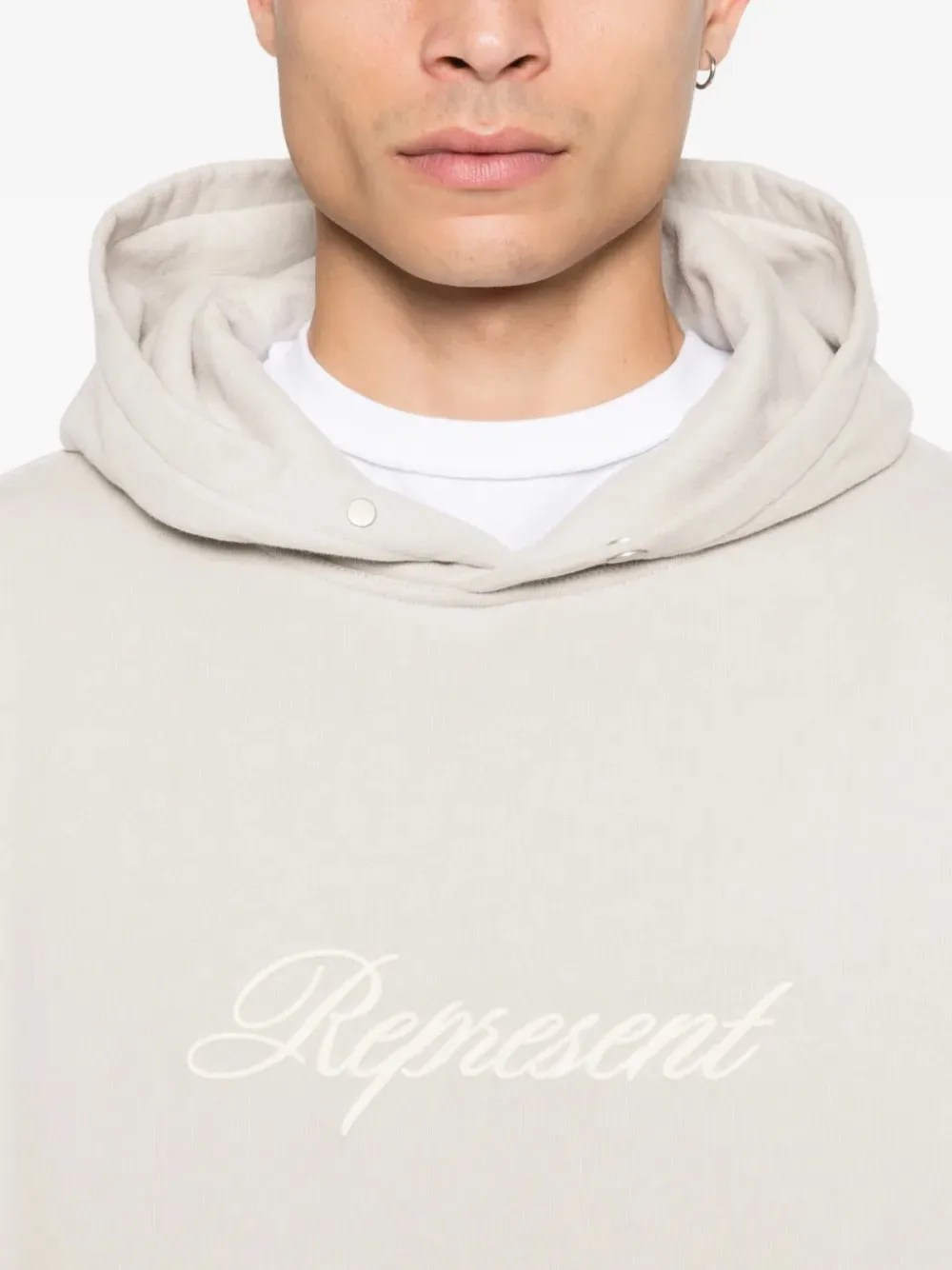 Represent Script hoodie met logo Grijs