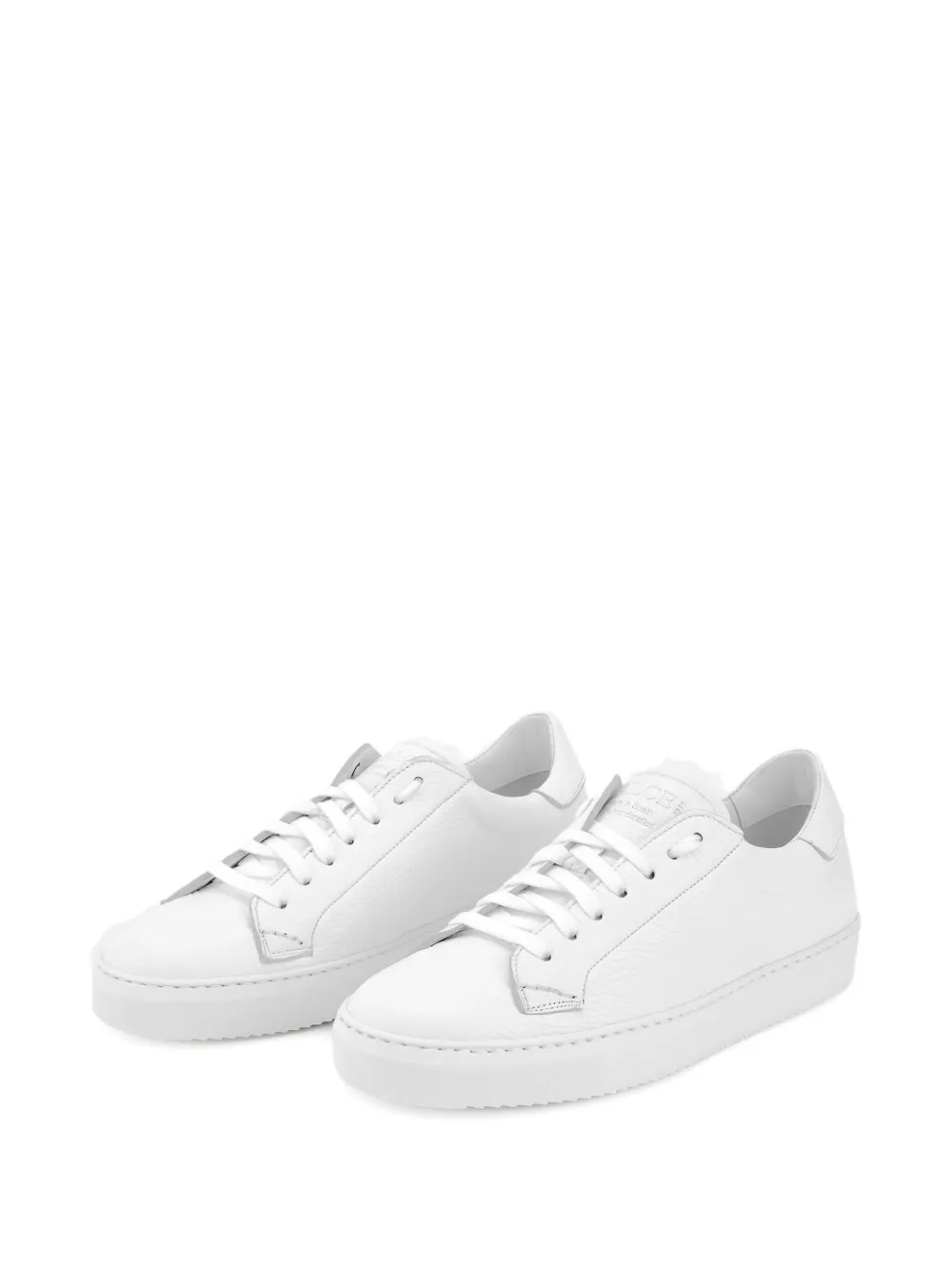 CALCE leather lace-up sneakers White