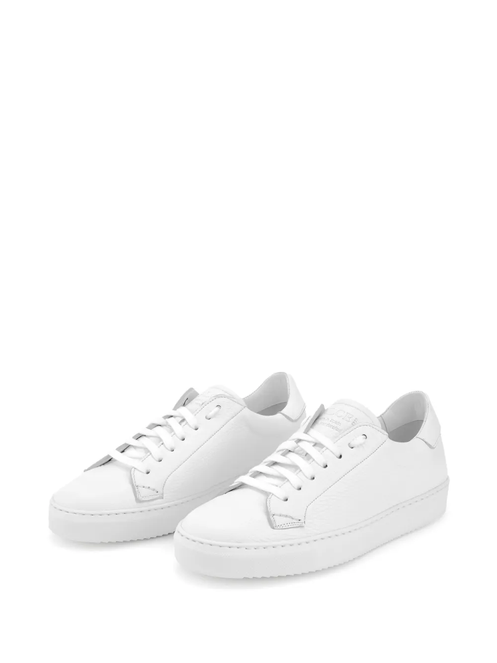CALCE leather lace-up sneakers White