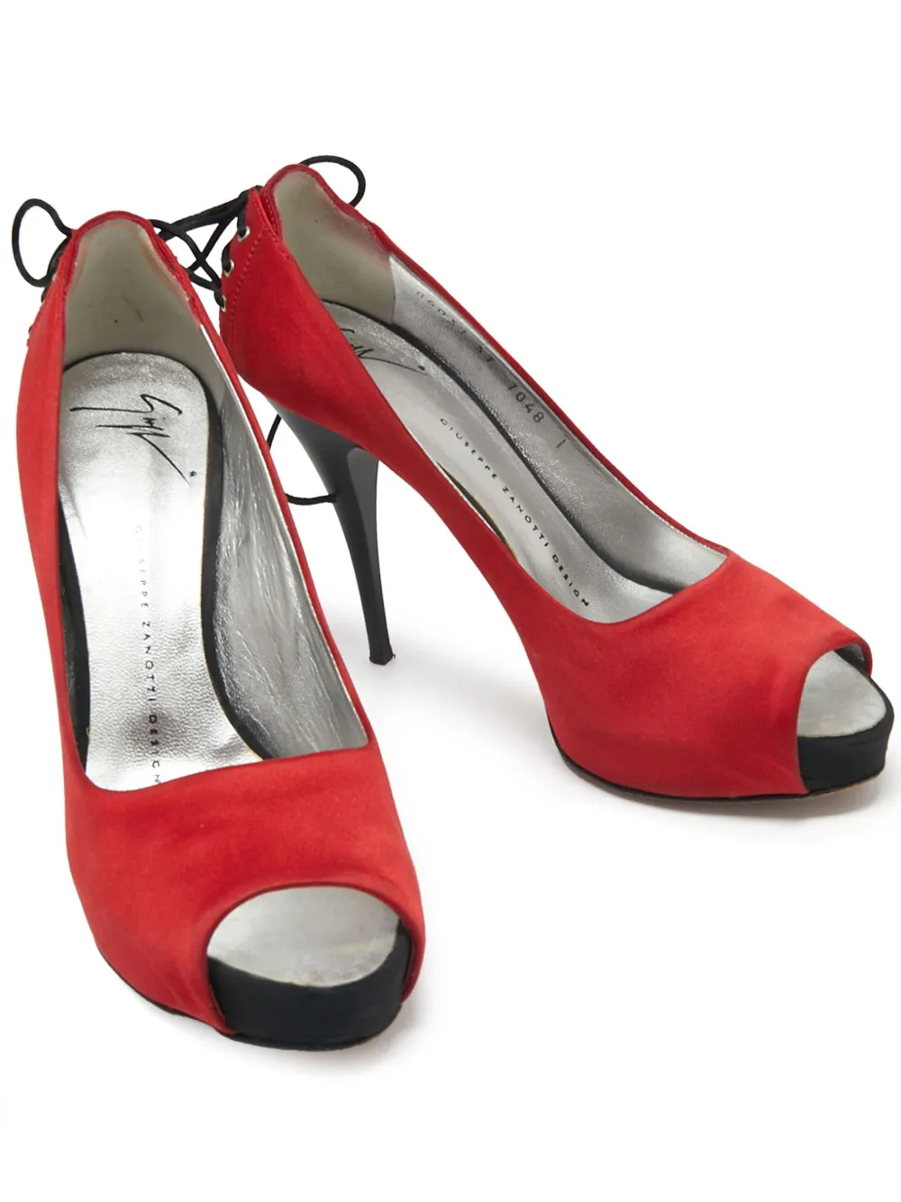 Click to view more detailed imagery on our partner's website Pre-owned Giuseppe Zanotti Vintage 2023 110mm Peep-toe Platform Pumps In Red