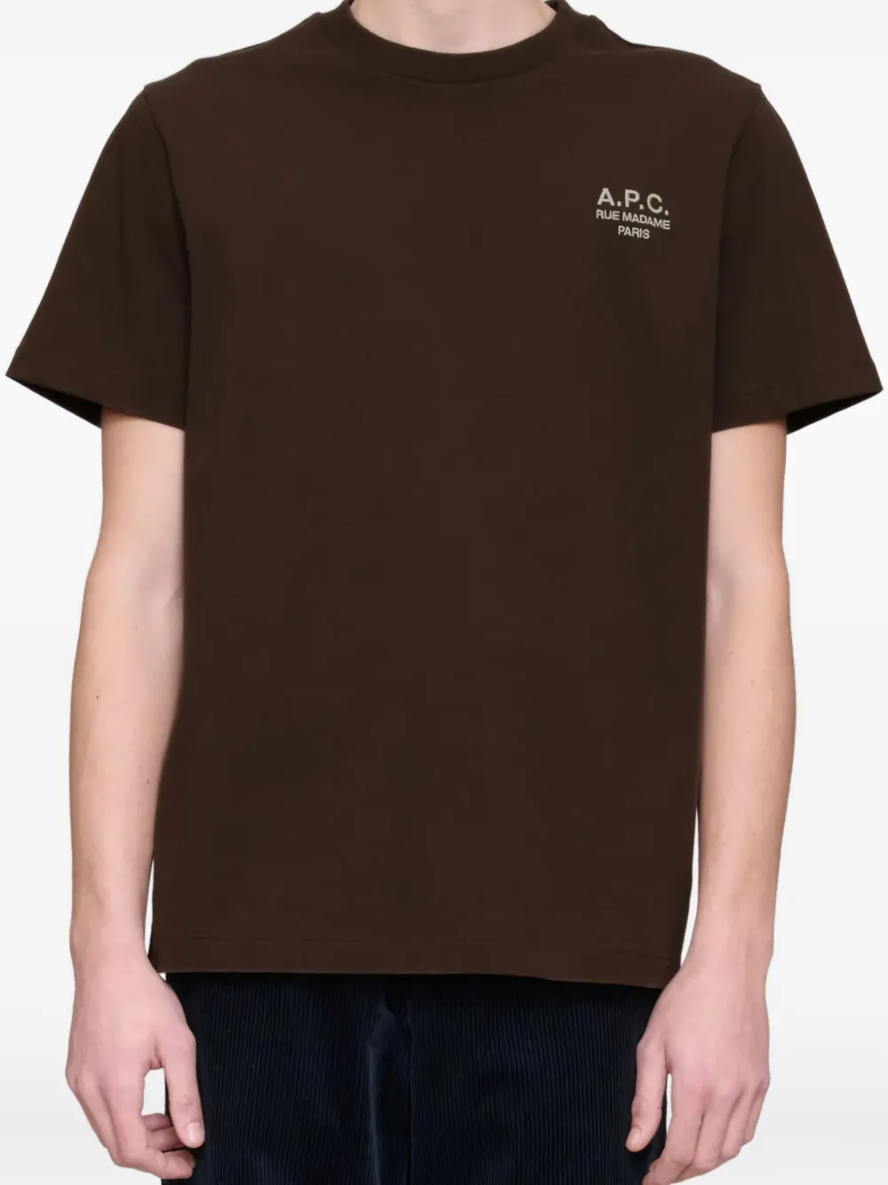 Apc Standard Rue Madame Logo-print T-shirt In Brown