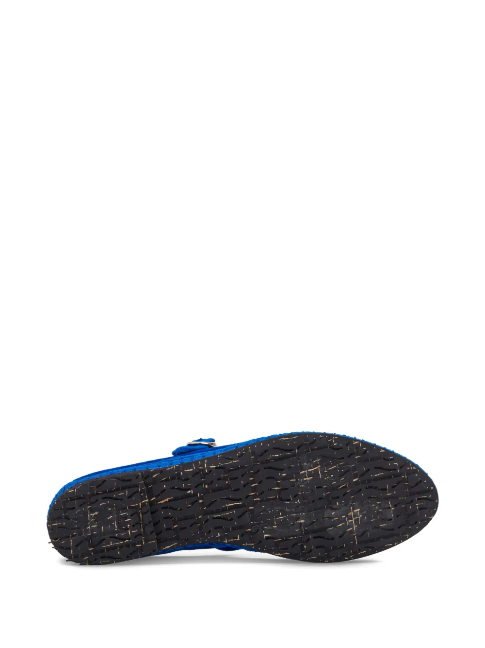 FLABELUS velvet-finish buckle ballet flats Blue