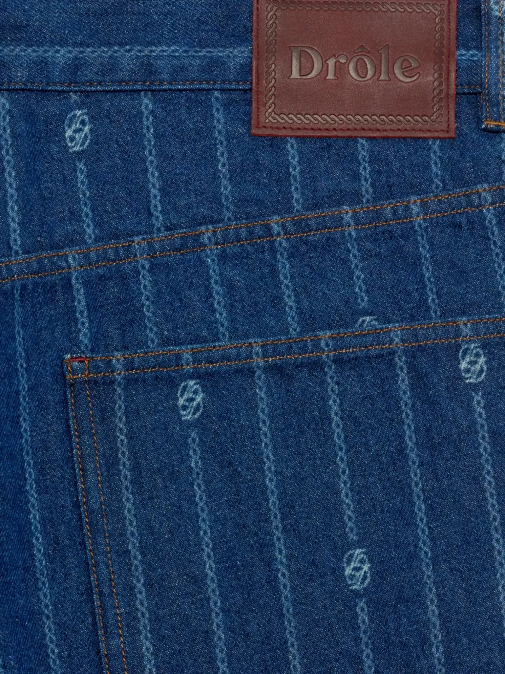 Drôle De Monsieur Pinstriped Jeans In Blue