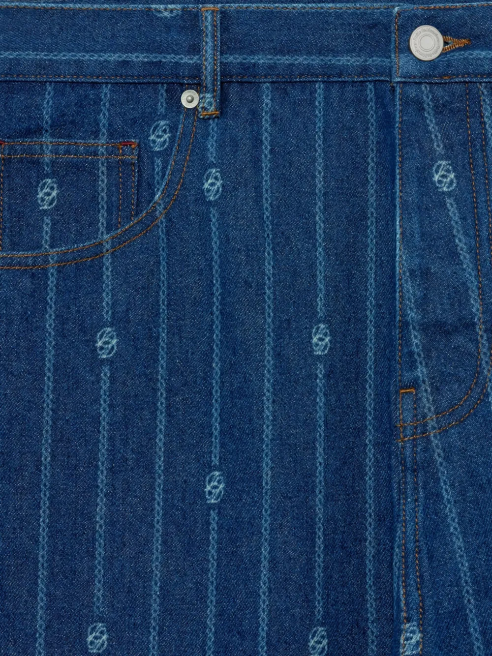 Drôle De Monsieur Pinstriped Jeans In Blue