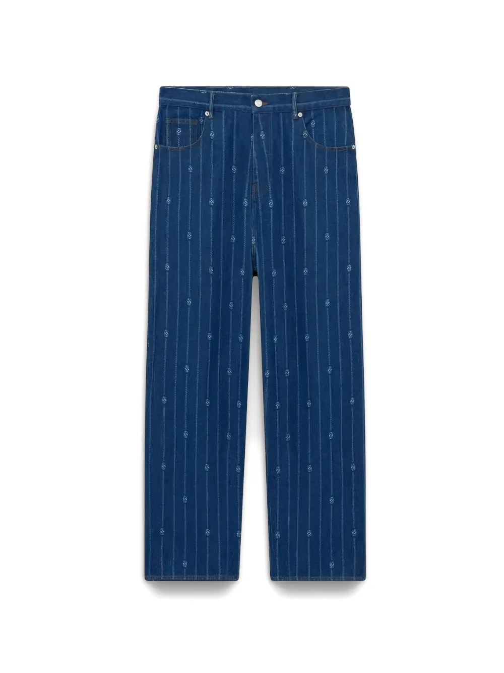 Drôle De Monsieur Pinstriped Jeans In Blue