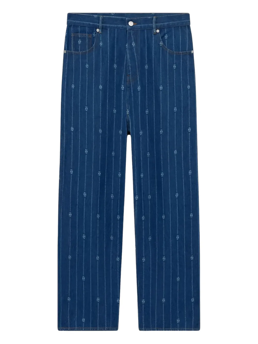 Drôle De Monsieur pinstriped jeans - Blu