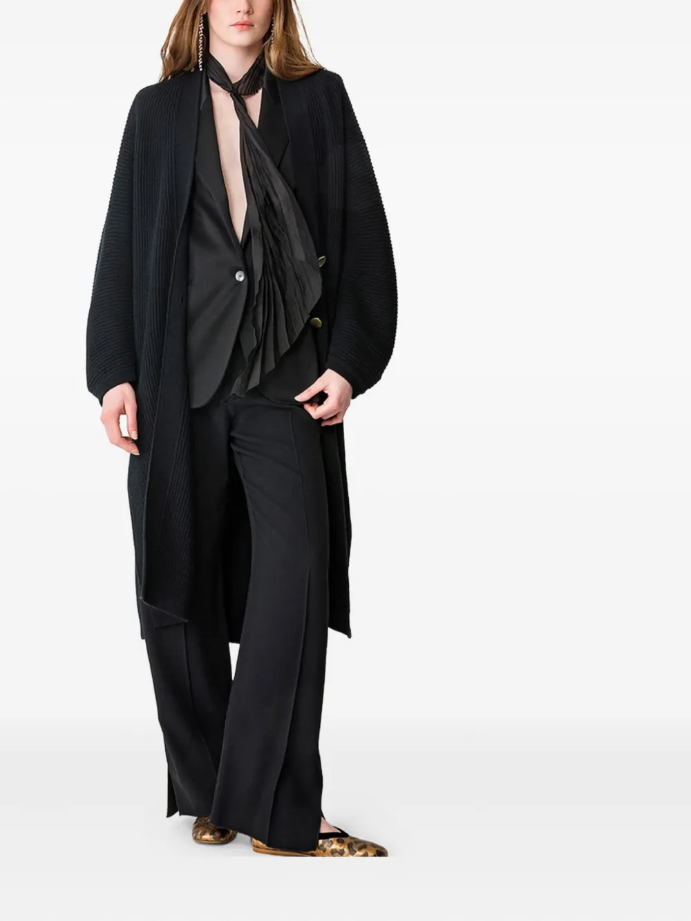 Forte Forte side-split palazzo pants - Zwart