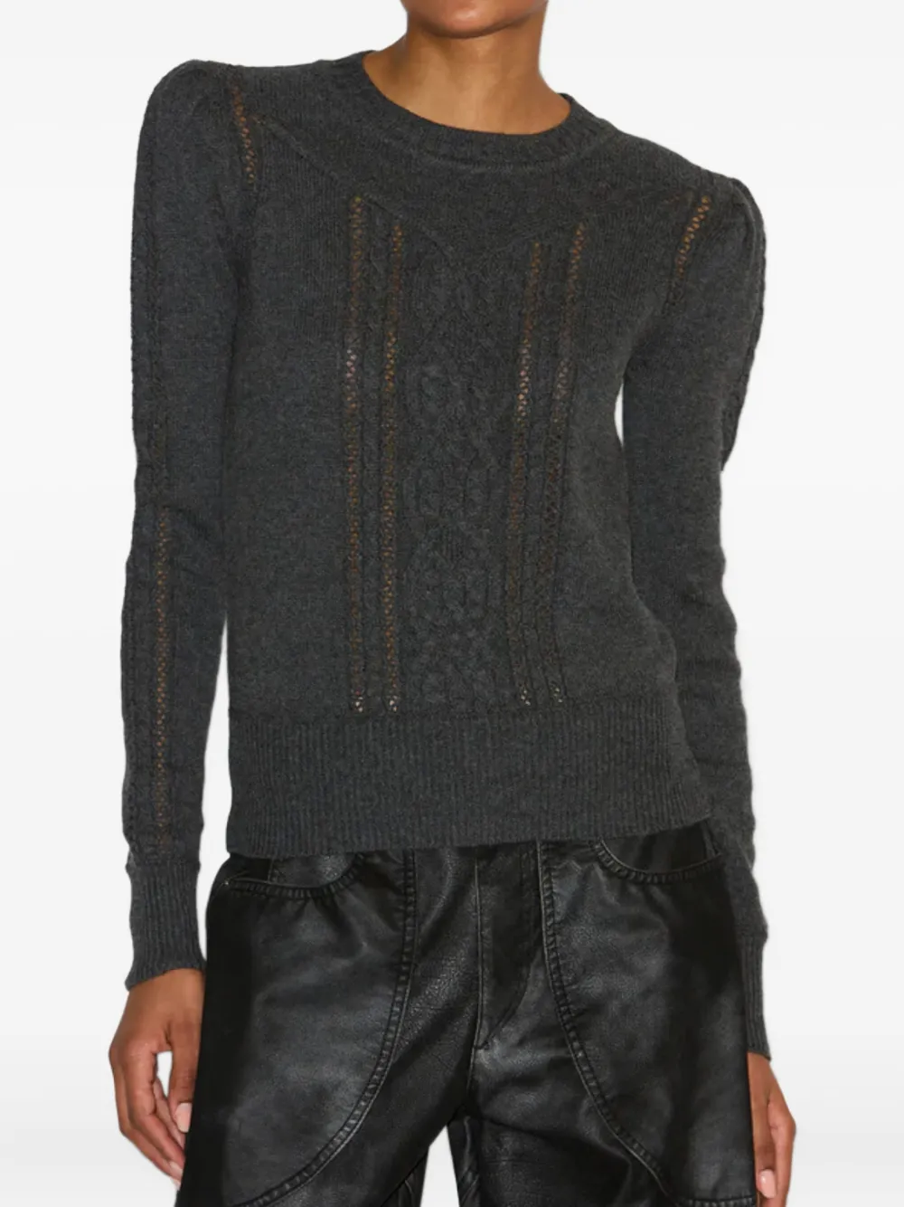 ISABEL MARANT long-sleeves cable-knit sweater Grijs