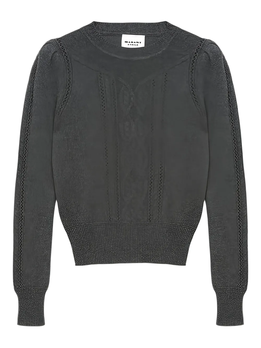 Isabel Marant Long-sleeves Cable-knit Sweater In Gray