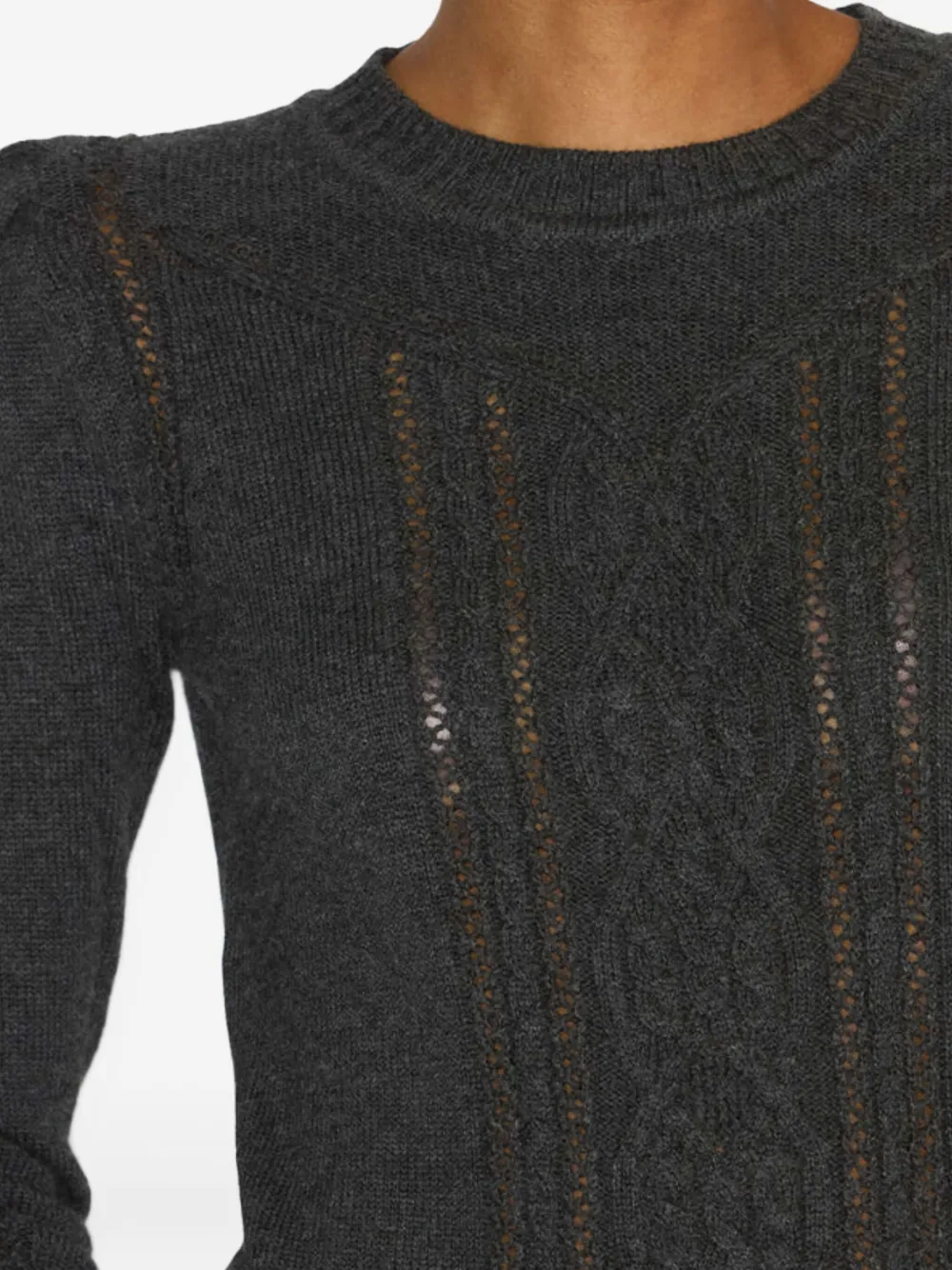 ISABEL MARANT long-sleeves cable-knit sweater Grijs