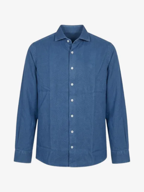 Bastoncino spread-collar denim shirt