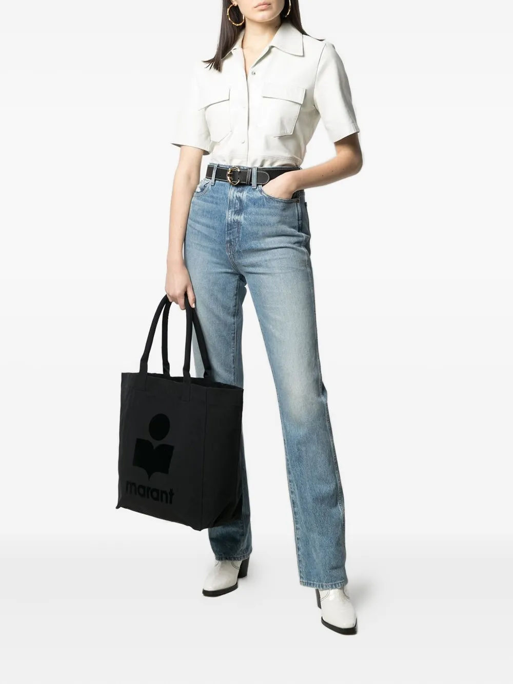 ISABEL MARANT logo-detail tote bag - Zwart