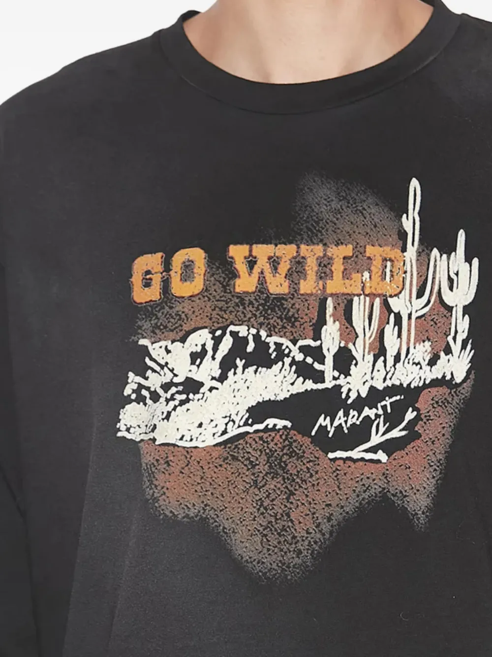 ISABEL MARANT desert-cactus print long-sleeve T-shirt Zwart