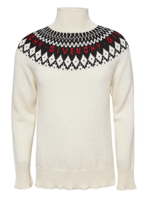 Givenchy Pre-Owned Fair-Isle turtleneck sweater