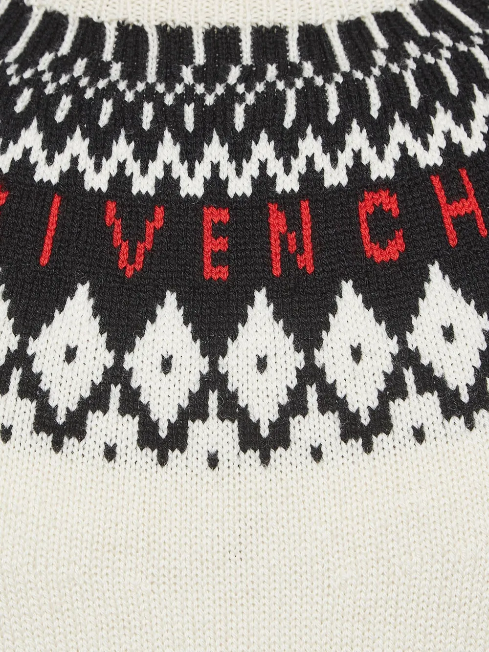 Pre-owned Givenchy Fair-isle Turtleneck Sweater In Neutral