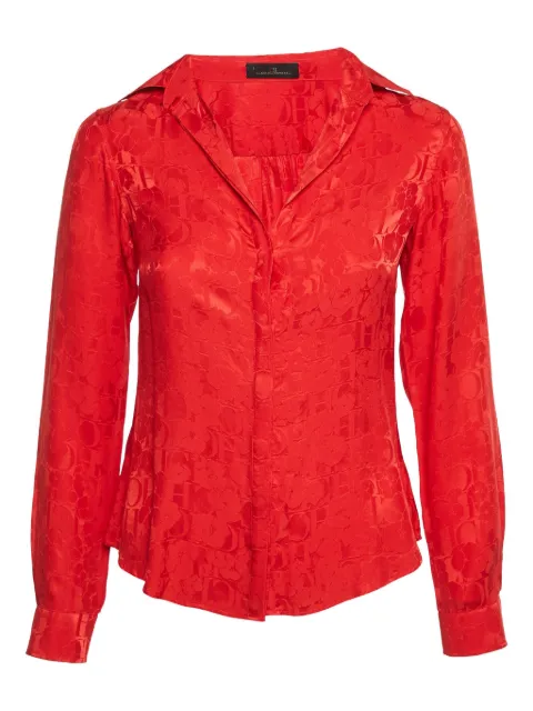 Carolina Herrera Vintage pre-owned satin-jacquard shirt
