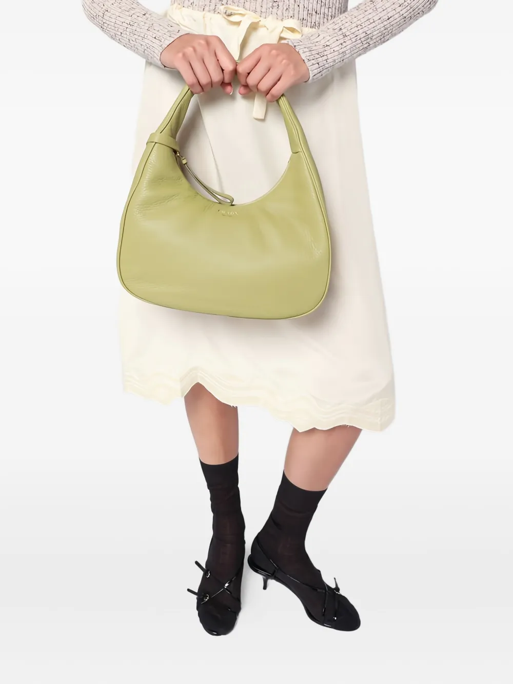 Prada Leren schoudertas - Groen