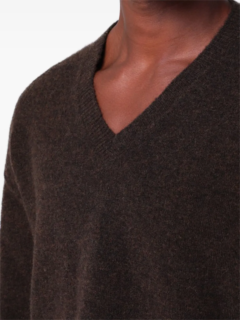 Rick Owens Wollen sweater met V-hals Bruin