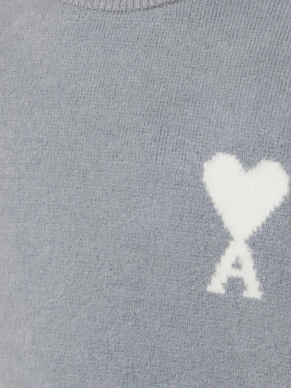 AMI Paris Trui met ronde hals en logo Grijs