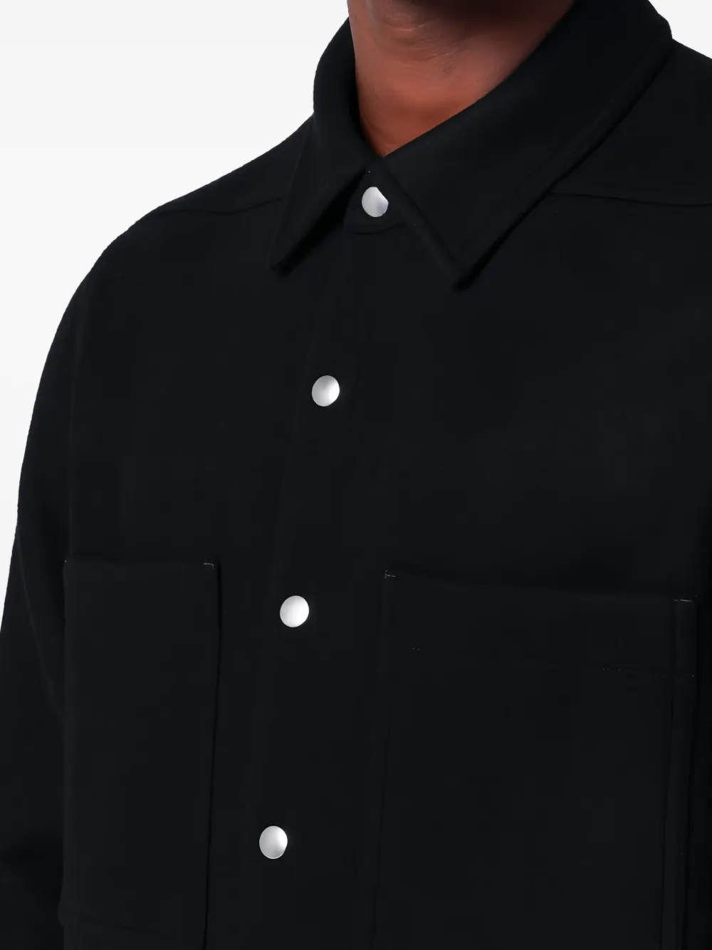 Rick Owens Shirtjack met zak met knoopsluiting Zwart