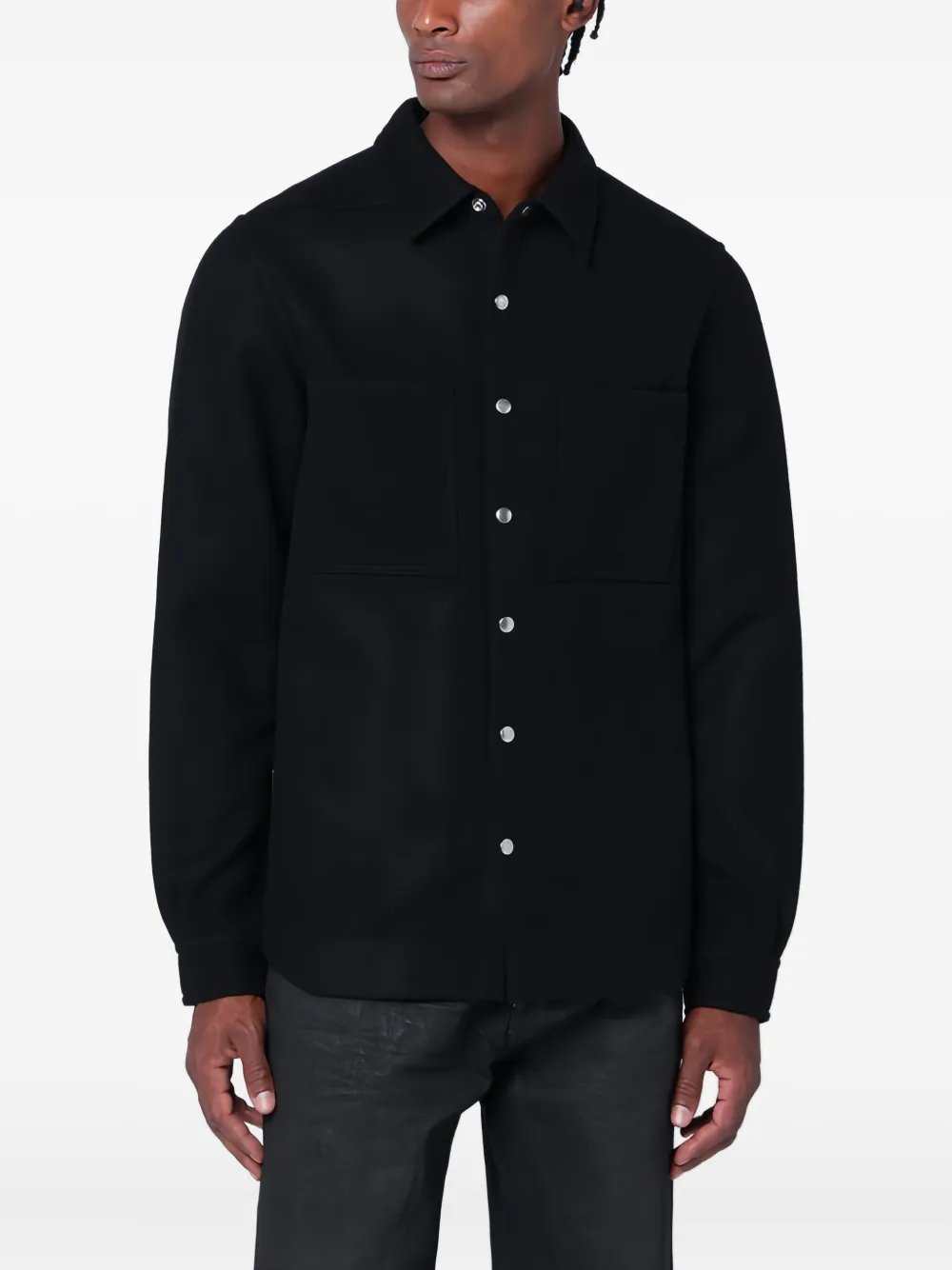 Rick Owens Shirtjack met zak met knoopsluiting Zwart