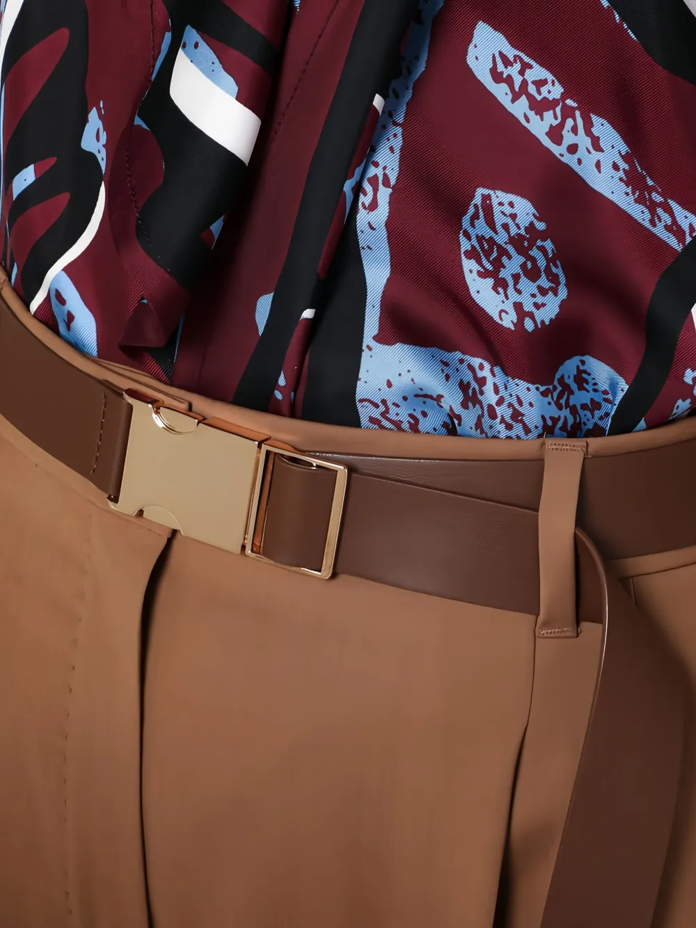 Max Mara Plooibroek met ceintuur Bruin