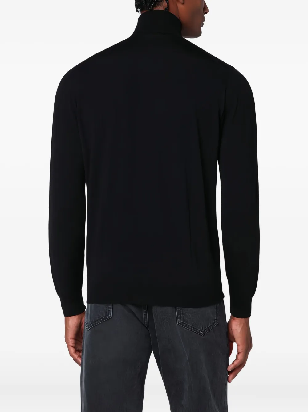 Drumohr Black Wool Turtleneck Sweater In Black