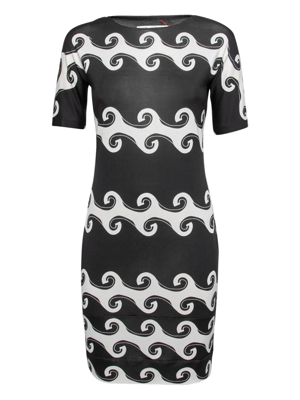 Diane Von Furstenberg Vintage wave-pattern silk dress | Black | Image 1