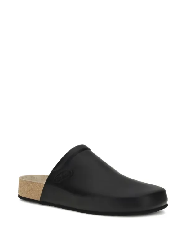 Balenciaga x Scholl Leather Slides | Black | FARFETCH