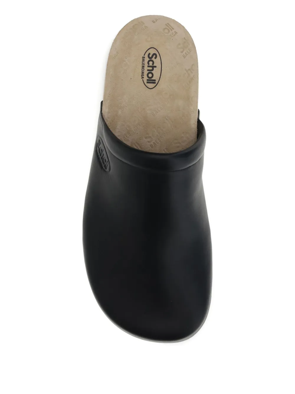 Balenciaga leather cork-sole mules Black