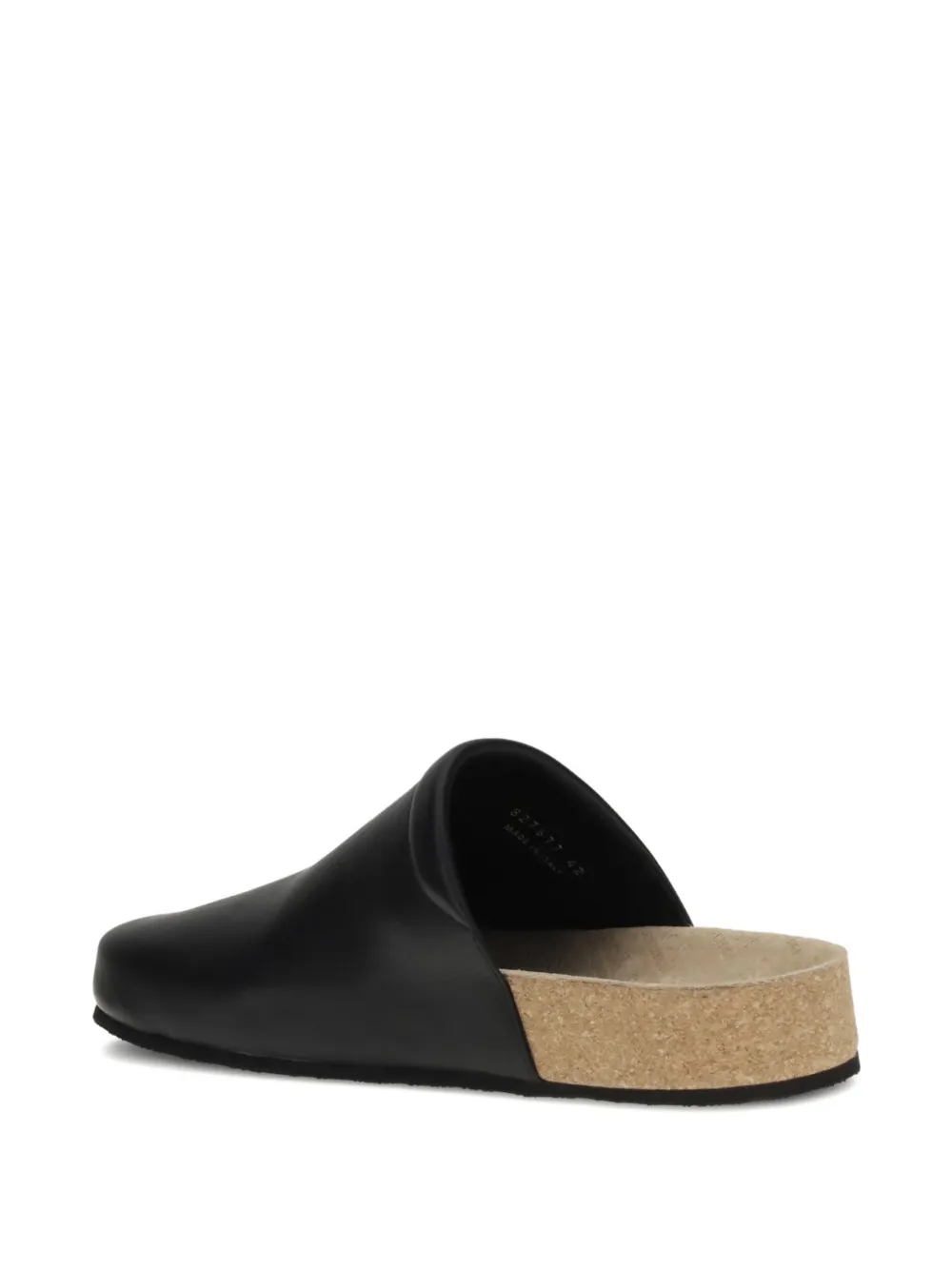 Balenciaga leather cork-sole mules Black