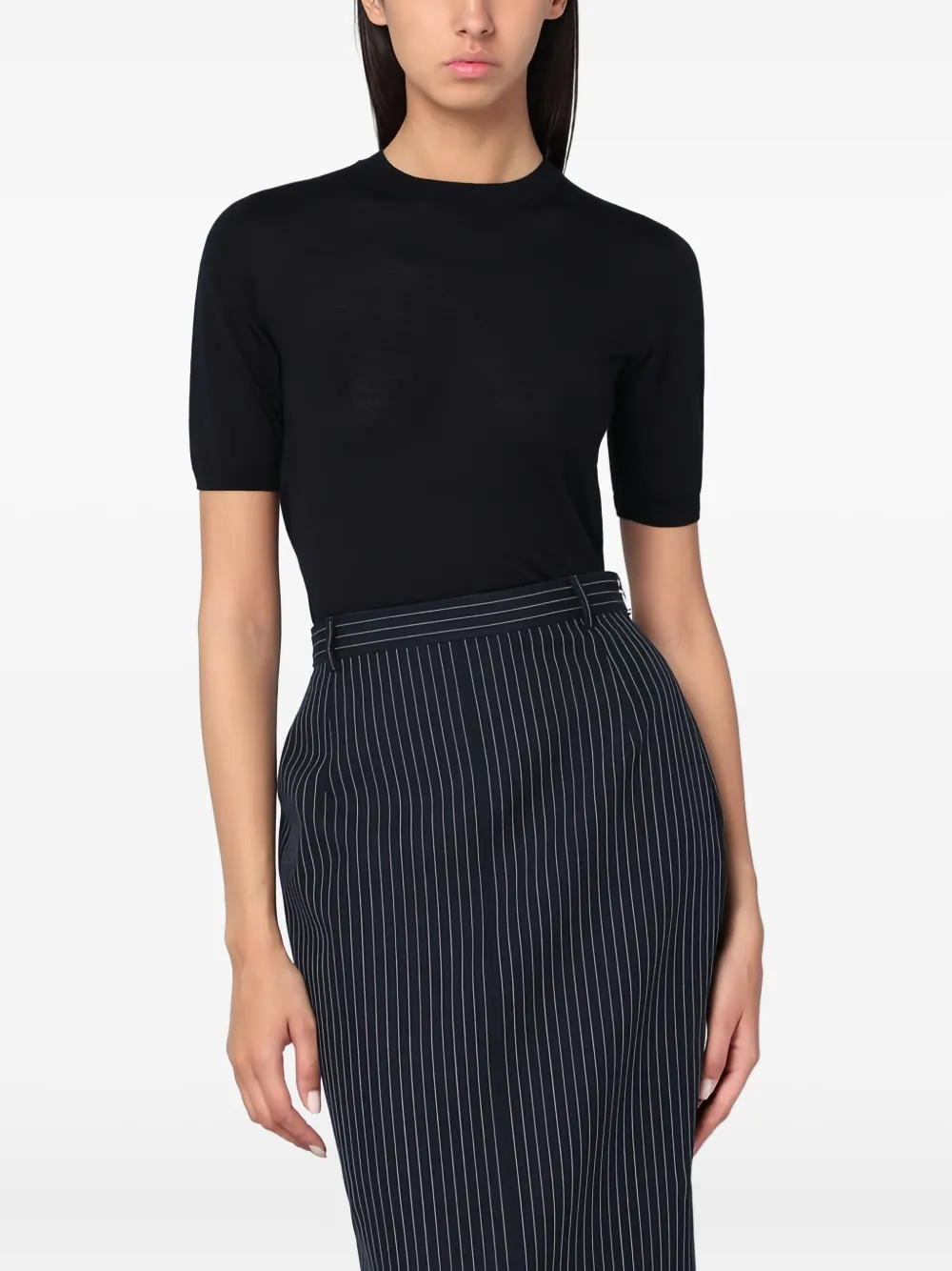 Max Mara T-shirt van scheerwol Zwart