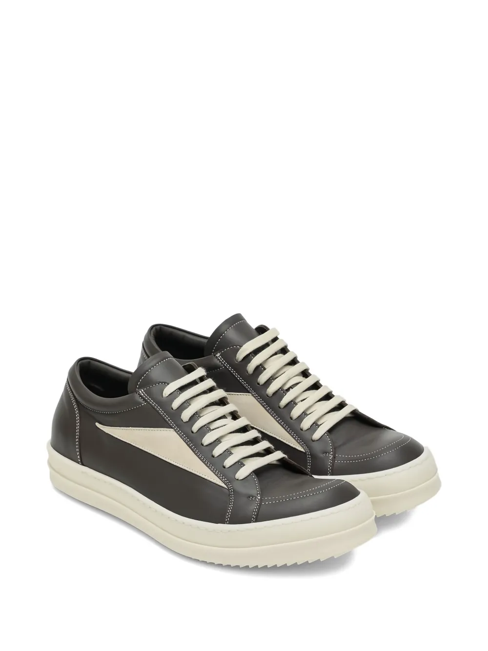 Rick Owens Vintage Sneaks Low Leather Sneakers In Gray
