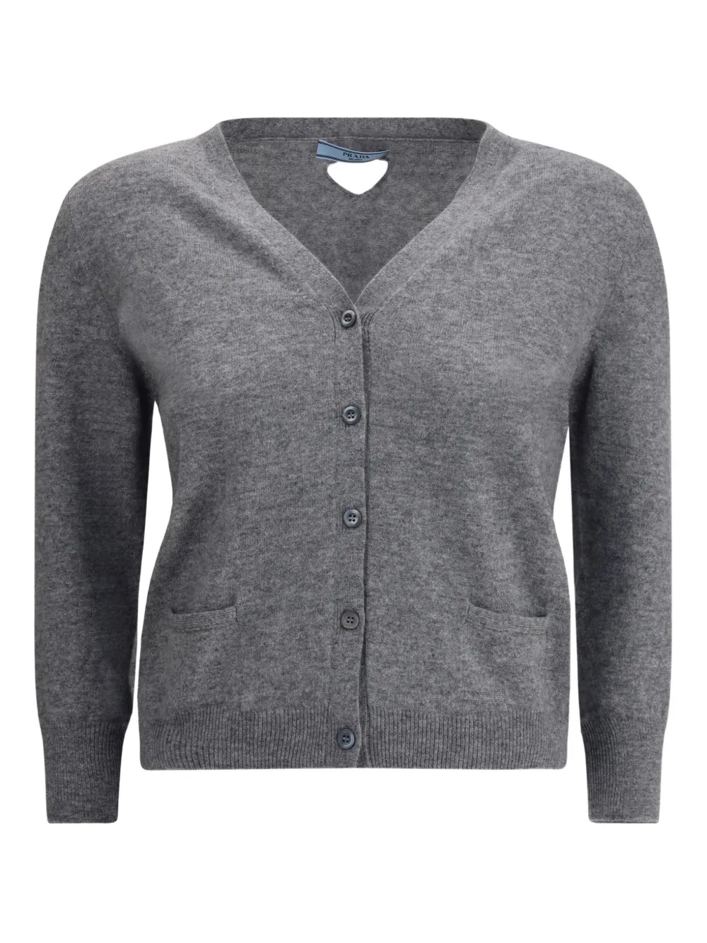 Prada V-neck buttoned cardigan Grijs