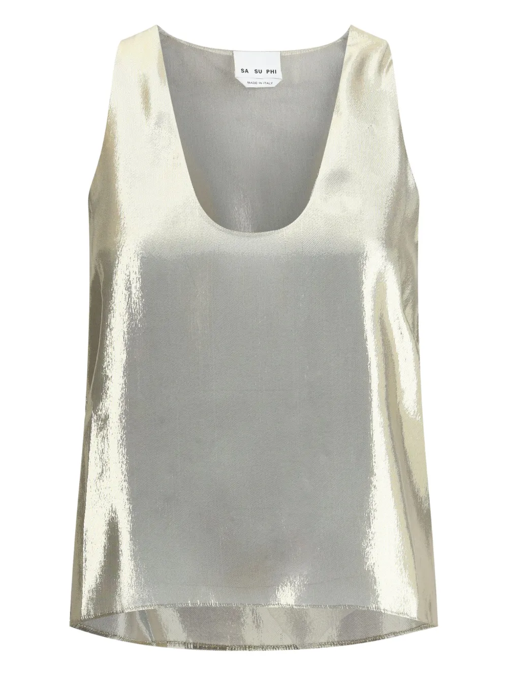 Sa Su Phi Metallic-finish Tank Top In Gray