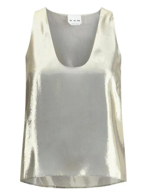 SA SU PHI Tanktop met metallic afwerking
