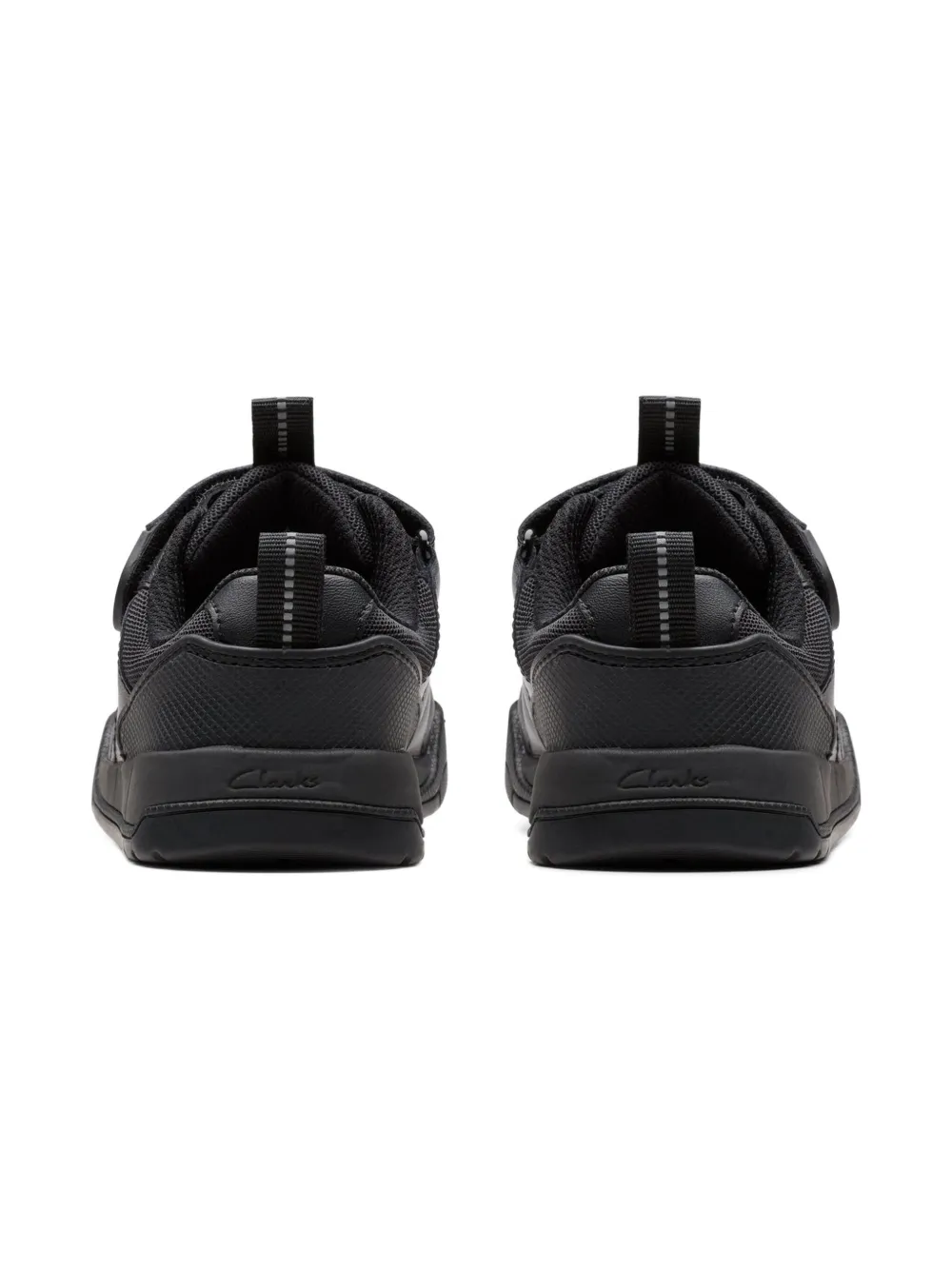 Clarks Kids double-strap leather trainers Black