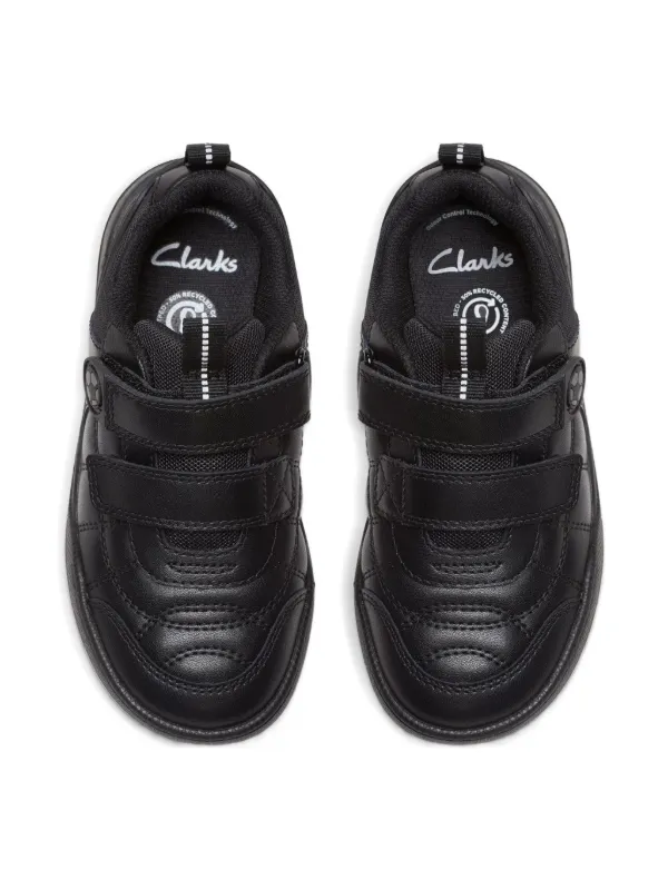 boys black leather trainers
