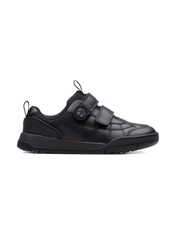 boys black leather trainers