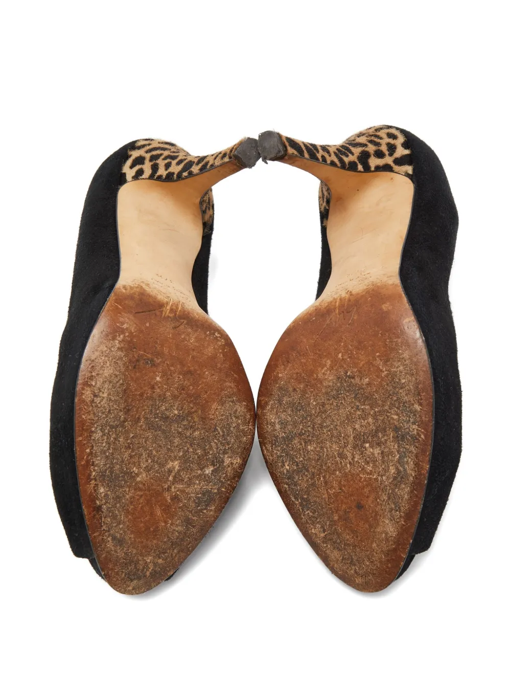 Pre-owned Giuseppe Zanotti Vintage 110mm Crystal-embellished Suede Pumps In Black