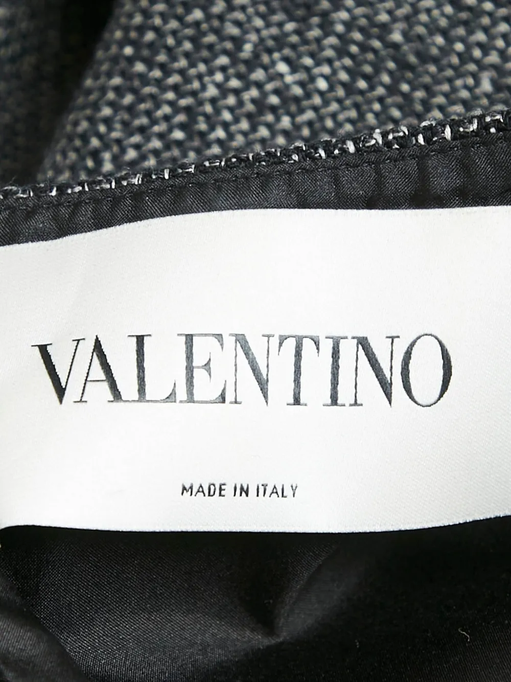 Pre-owned Valentino Draped Tweed Dress In Black