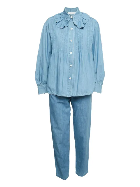 Chloé Pre-Owned 2022 ruffled pleated denim set