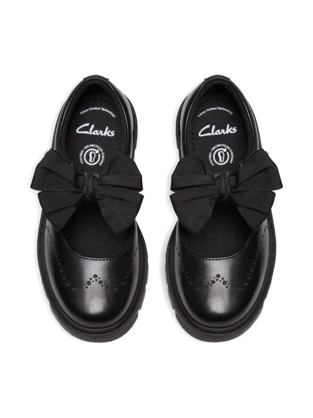 Clarks Kids bow-detail shoes Zwart