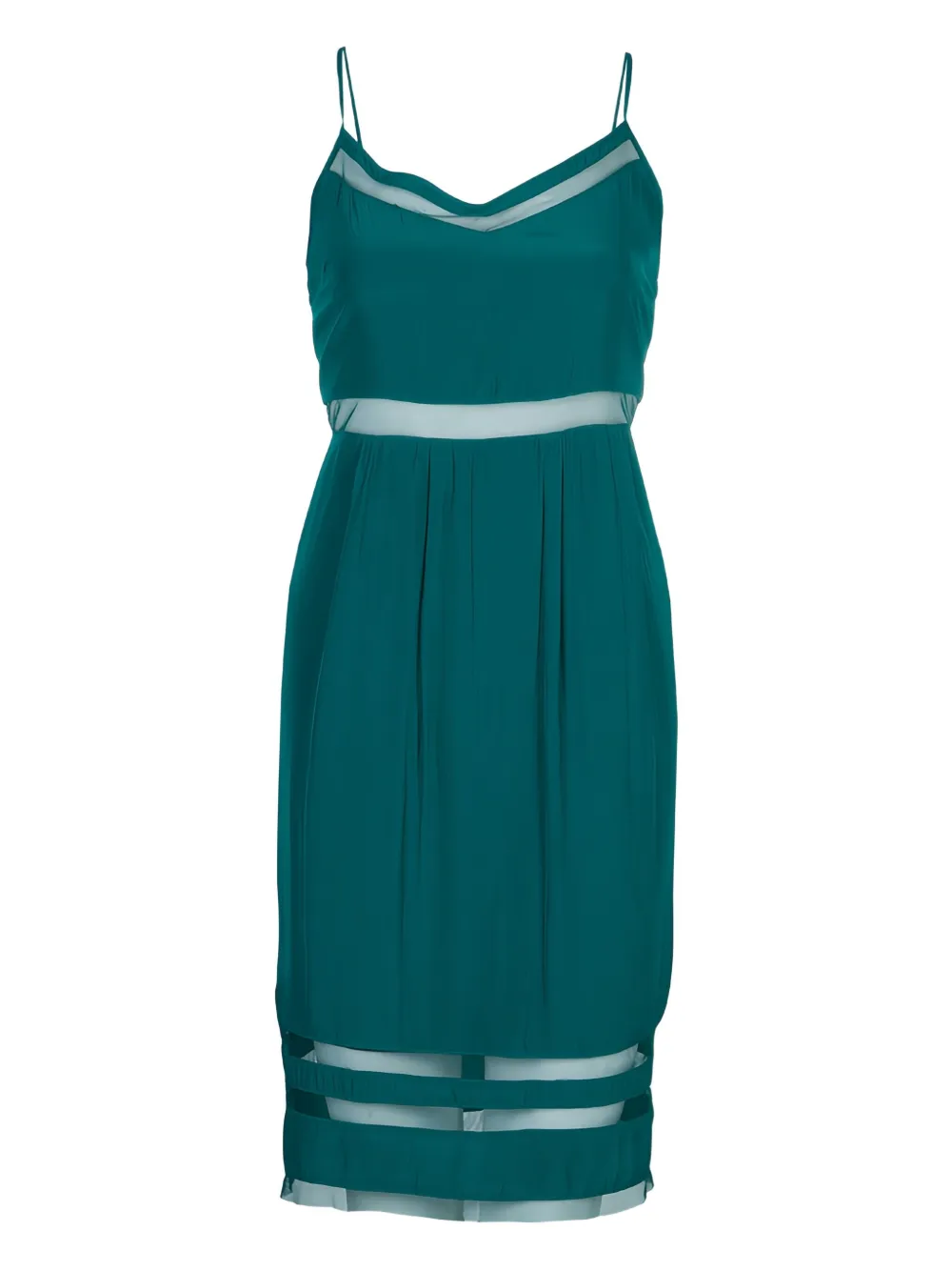 Pre-owned Elizabeth And James Sleeveless Mesh-insert Mini Dress In Green