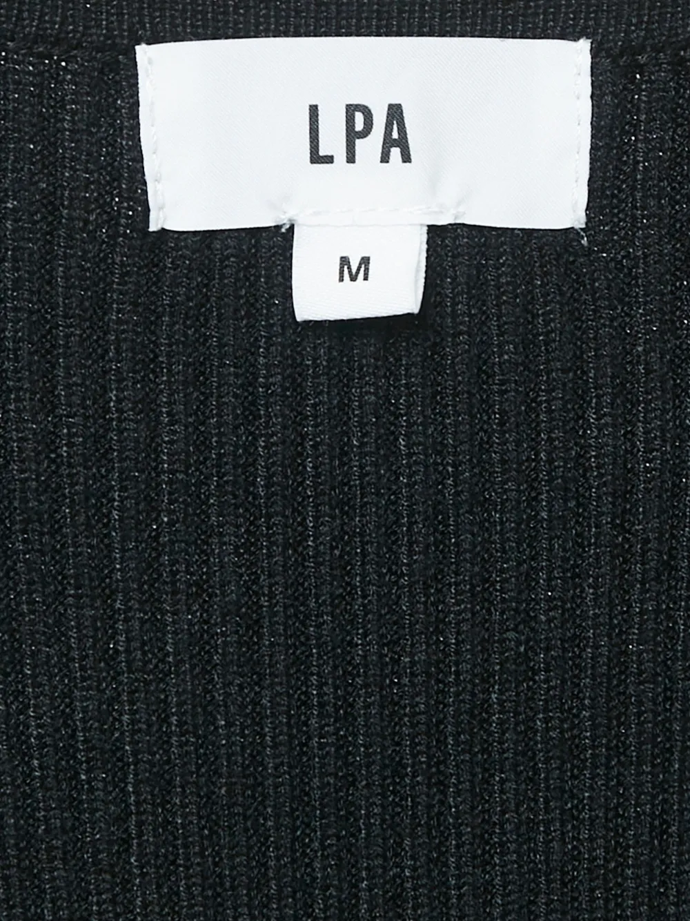 Pre-owned Lpa Square-neck Ribbed Dress In Black