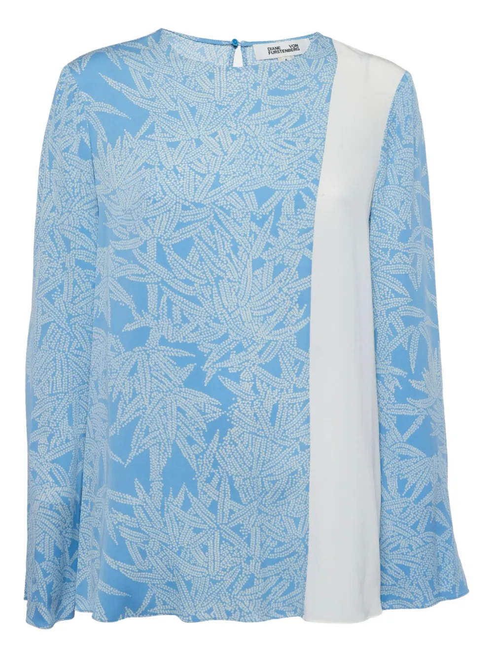 Diane Von Furstenberg Vintage leaf-print panel blouse | Blue | Image 1